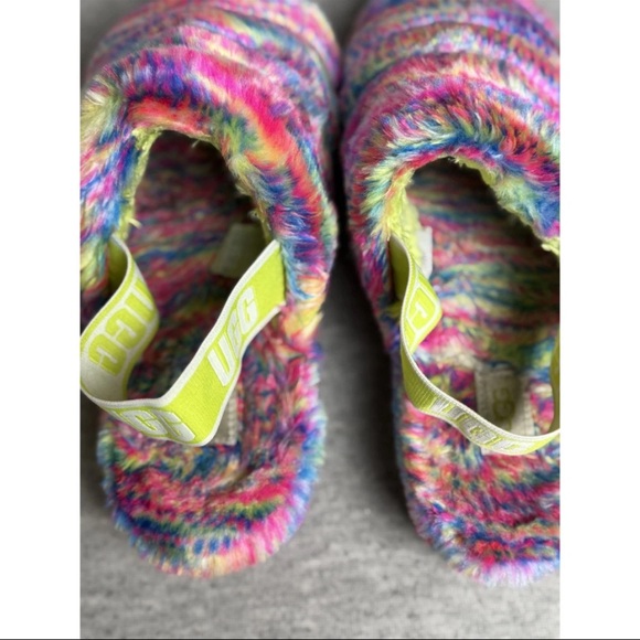 UGG Fluff Yeah Pixelate Slippers Women's Size 8 Multicolor Casual Comfort Slide - Picture 5 of 6